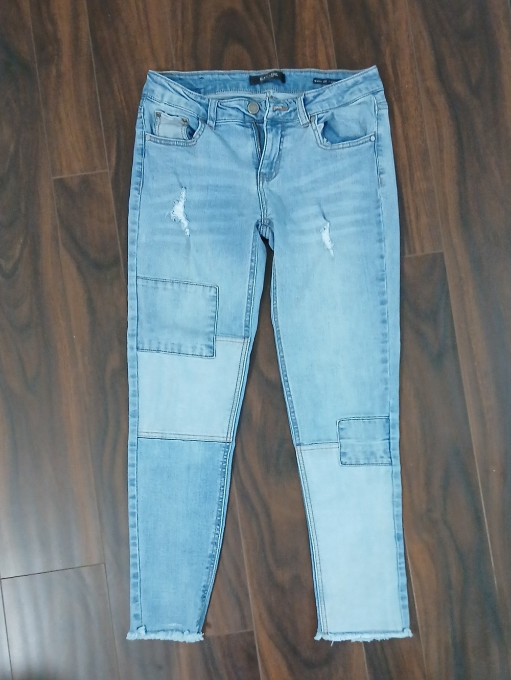 Black Label Light Blue Patchwork Skinny Jeans